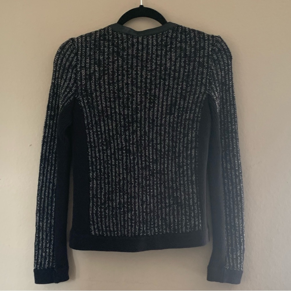 Rag & Bone Moto Sweater Jacket with lamb leather trim - Picture 8 of 10